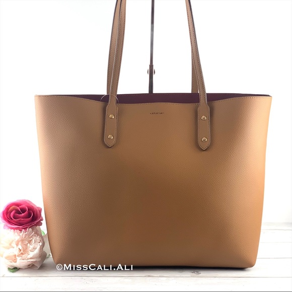 NWT COACH Town Tote Pebbled Leather Bag - Light Saddle - Picture 9 of 15